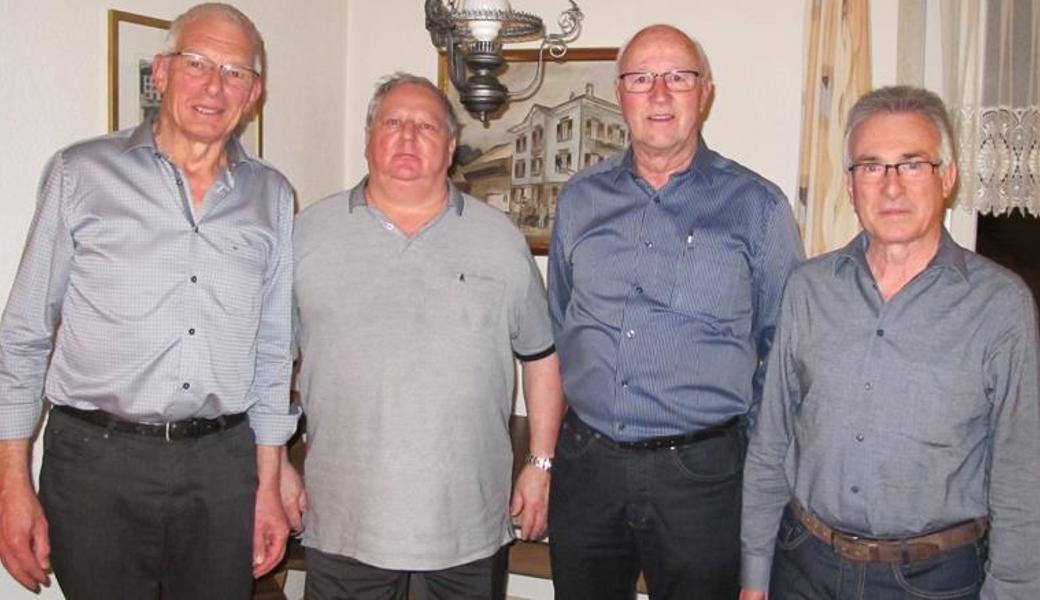 Die Geehrten an der Hauptversammlung 2020: (v. l.) Pius Büchel, Willi Haltiner, August Büchel und Franz Ketterer.