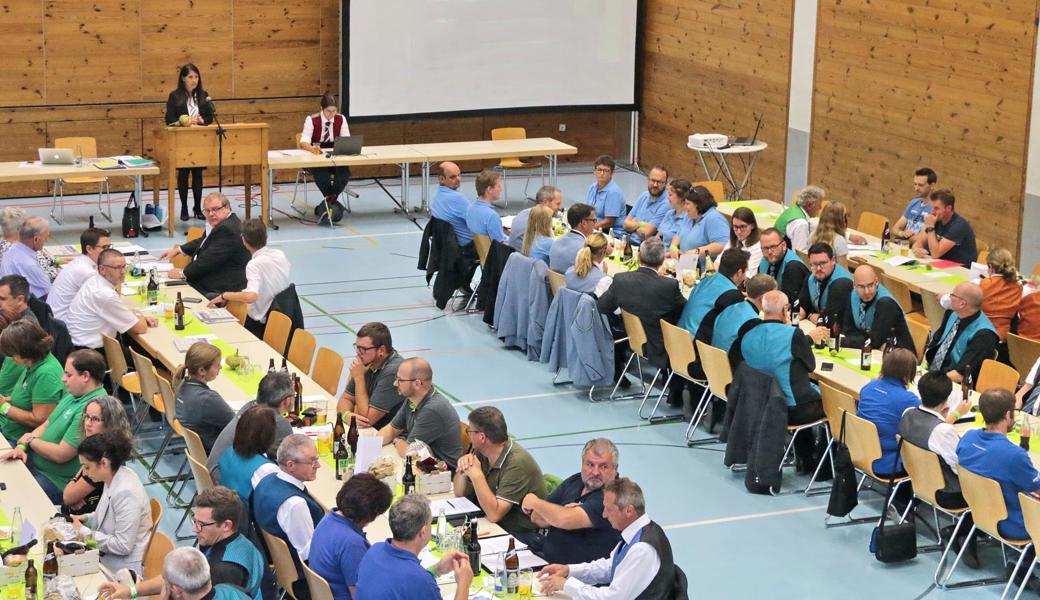 Verena Federli führte in der Eichberger Mehrzweckhalle durch die Rheintaler Kreis-Delegiertenversammlung.