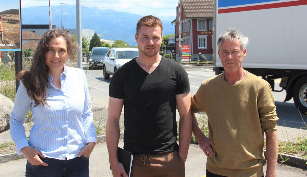 Sabine Frommenwiler, Christoph Schmid und Gregor Segmüller machen in der IG Grüntalunterführung mit (von links). 