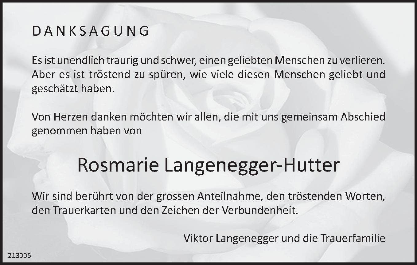 Todesanzeige - Rosmarie Langenegger-Hutter