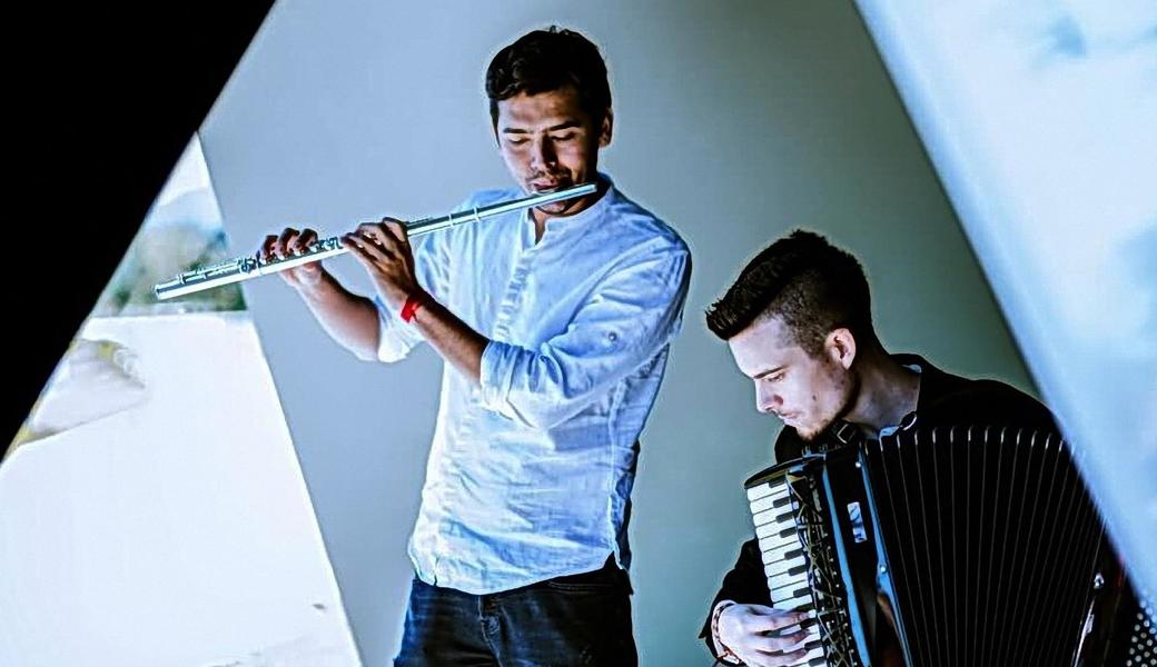 Das Kollektiv zwischen Klassik, Jazz und Folklore: Juan Carlos Diaz, Flöte, und Raphael Brunner, Akkordeon.