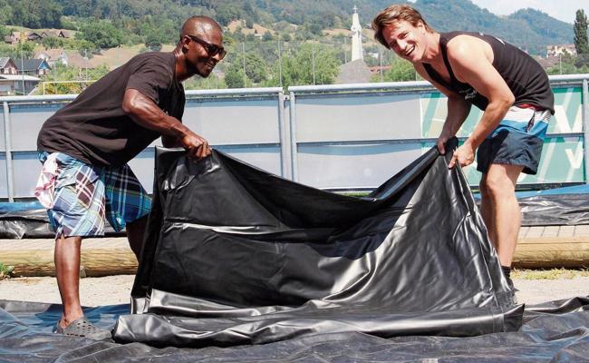 Leinwand wird aufgeblasen