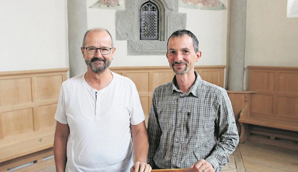 Zwei der vier Initianten, die mehr Kultur in die Region bringen wollen, sind Pfarrer Rolf Bärtsch (links) und Mesmer Adrian Göldi. 