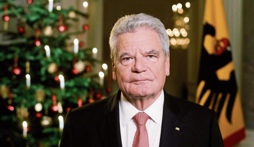 Der ehemalige Präsident der Bundesrepublik Deutschland, Joachim Gauck, 2016 bei der Verkündung seiner Weihnachtsbotschaft.