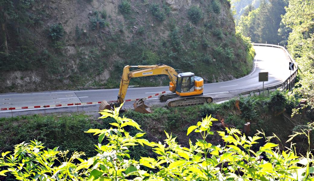 Hier, an der Kantonsgrenze zu Appenzell Innerrhoden, wird die Strasse mit einer neuen Brücke über den Sulzbach abgekürzt.