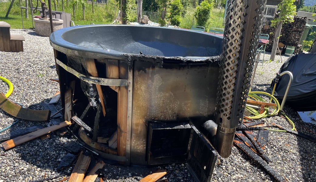 In Diepoldsau brannte ein Badefass - die Feuerwehr konnte rasch löschen