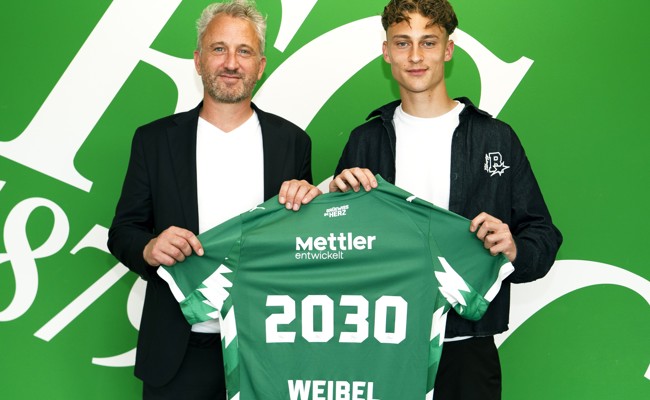 Nino Weibel unterschreibt beim FCSG einen Vertrag bis 2030