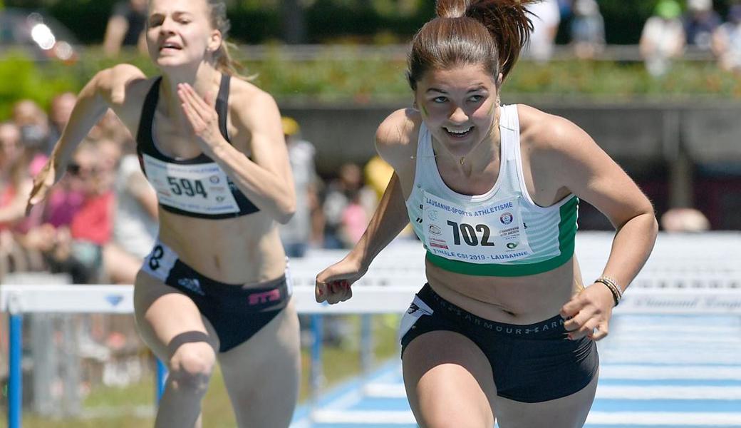 Die Widnauerin Larissa Bertényi (rechts) hat über 100 Meter Hürden gute Chancen auf eine Medaille.