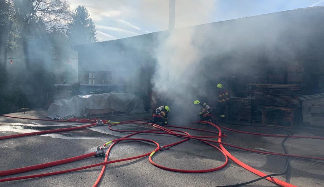 Die Feuerwehr Mittelrheintal war am Dienstagmorgen beim Werkheim Wyden im Einsatz. 