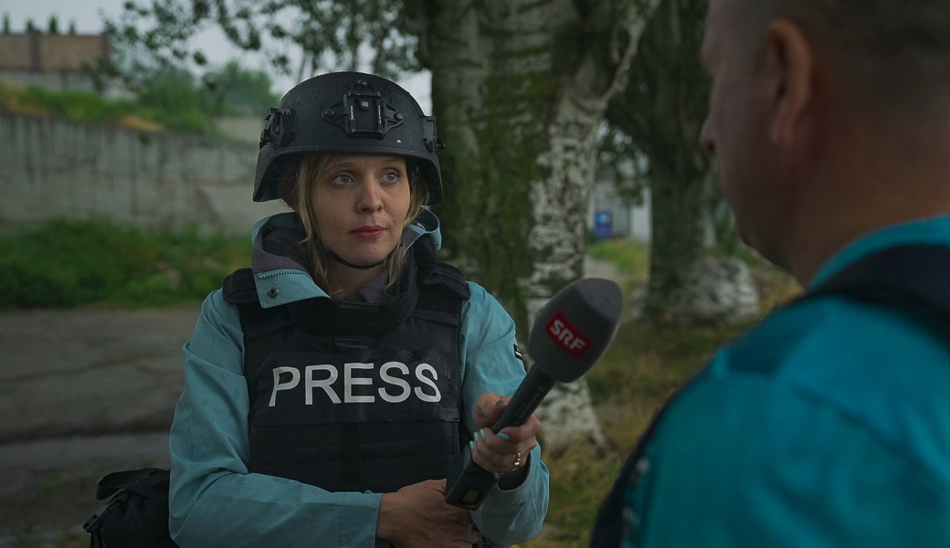 Luzia Tschirky bei einem Interview.