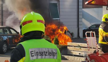 Auto in Flammen: Es war nur eine Übung