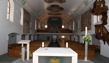 Die katholische Kirche Berneck wird gereinigt