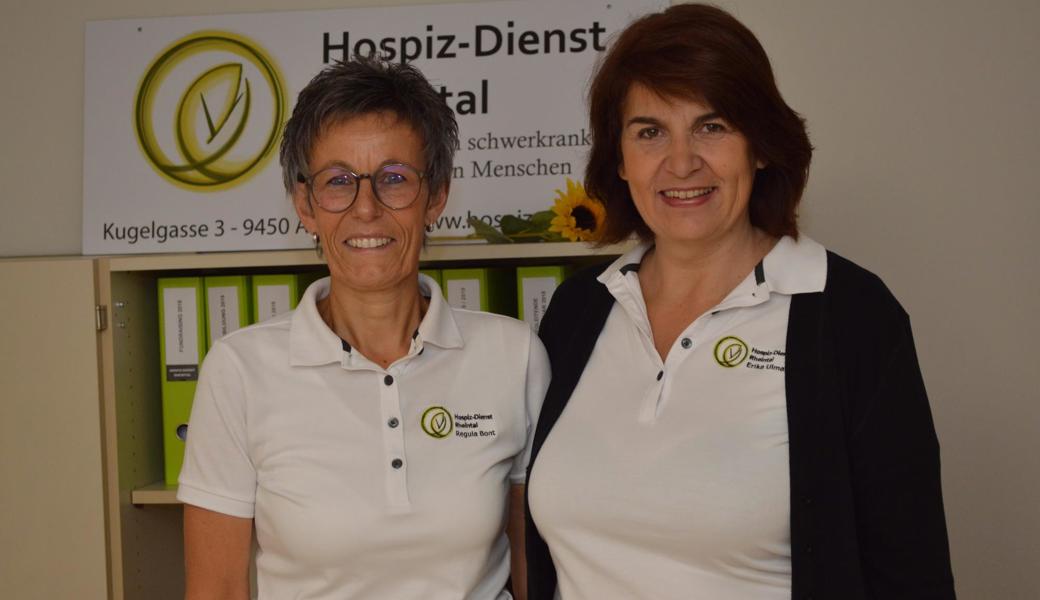 Erika Ulmann (r.) übernimmt per 1. Januar 2019 die Geschäftsstellenleitung des Hospiz-Dienstes Rheintal von Regula Bont. Das Büro befindet sich an der Kugelgasse 3 in Altstätten.