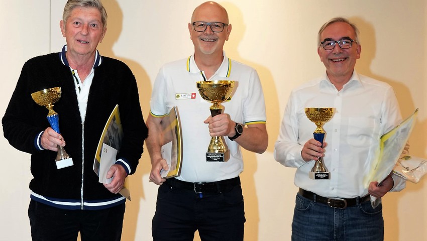 Reto Sieber (Mitte) siegte vor Benno Berchtold (links) und Roberto Zürcher.