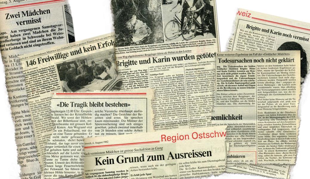 Nach der Vermisstmeldung bestand noch Hoffnung: Ausschnitte aus der Berichterstattung unserer Zeitung von 1982.