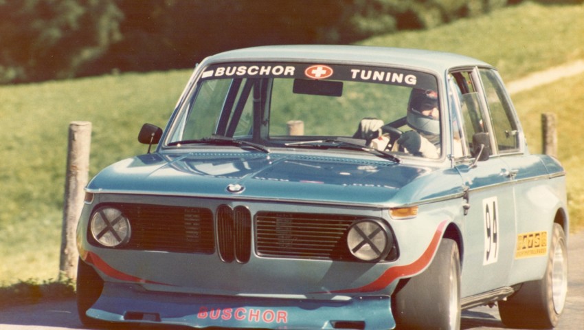 Mit dem BMW 1602, einem Modell mit Kotflügelverbreiterung, feierte Armin Buschor viele Erfolge.