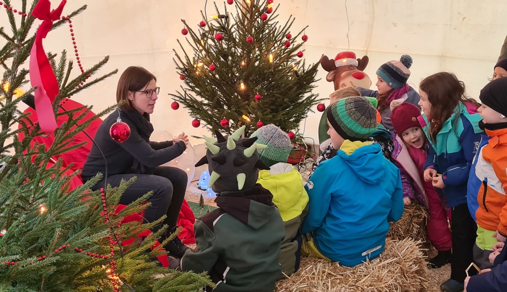 Weihnachtsdekoration, Märlizelt und Besuch vom Samichlaus