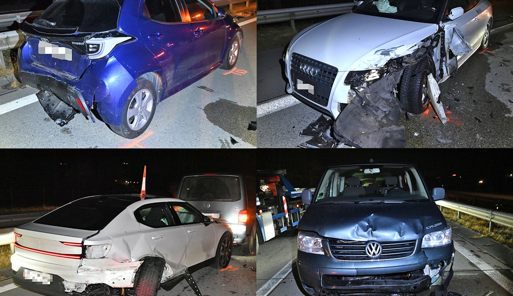 Vier Autos in Verkehrsunfall auf der A13 verwickelt – Autobahn über zwei Stunden gesperrt