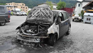 Auto brannte auf Parkplatz, Ursache ist noch unklar