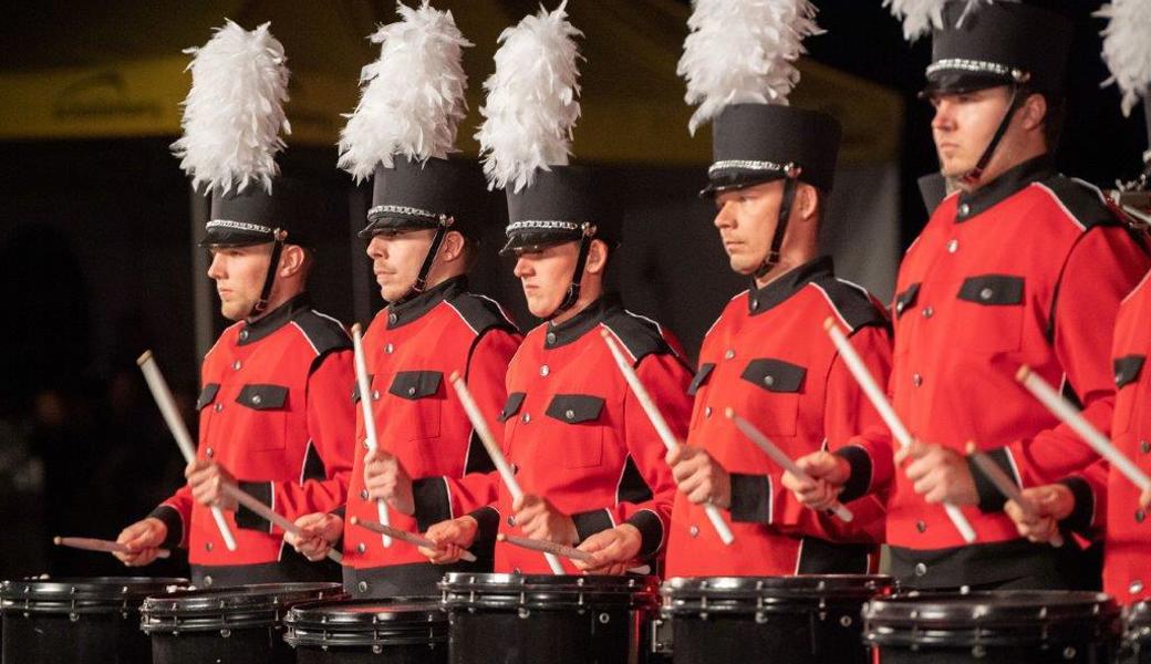 Die Showtrommelgruppe Drumpact ist eine von vielen Attraktionen am Appenzeller Kantonalmusikfest. 