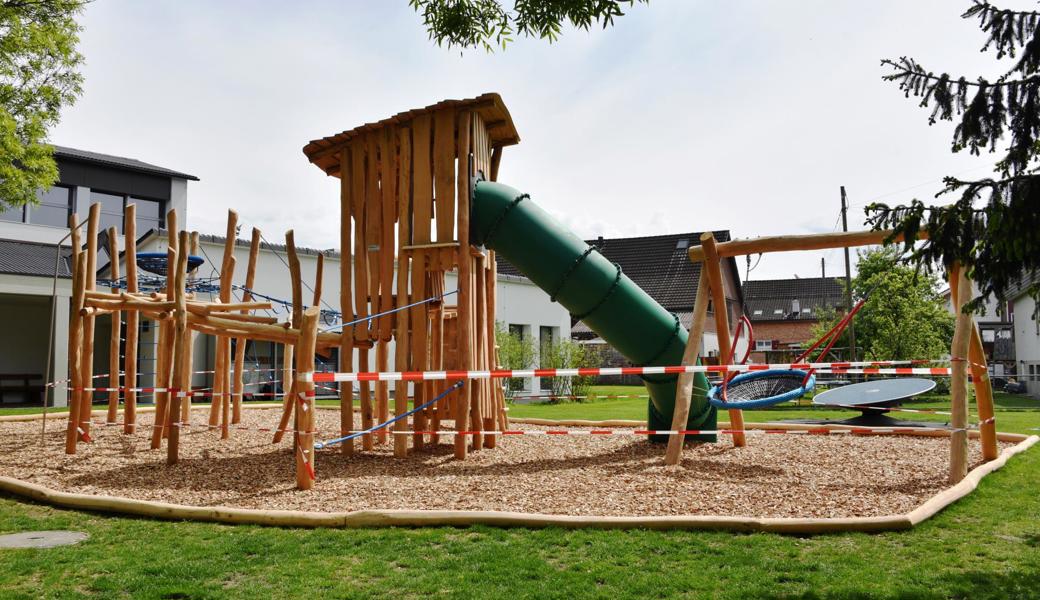 So sieht der neue Kriessner Kinderspielplatz aus, bevor ihn die Kinder in Beschlag nehmen werden.