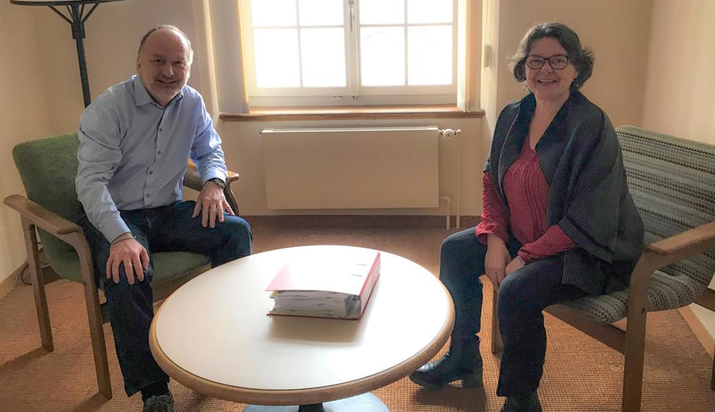 Der neue Swiss-Cross-Präsident Günter Dolak mit seiner Vorgängerin Silvia Hermann.