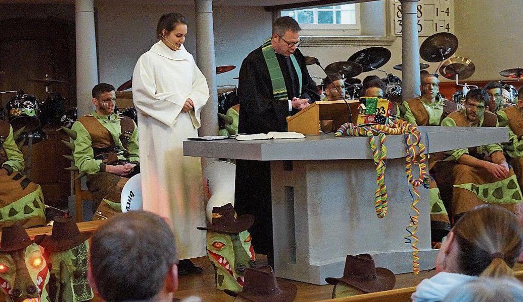 Burgtätscher und «Obervögel» mit dabei am Fasnachtsgottesdienst. 