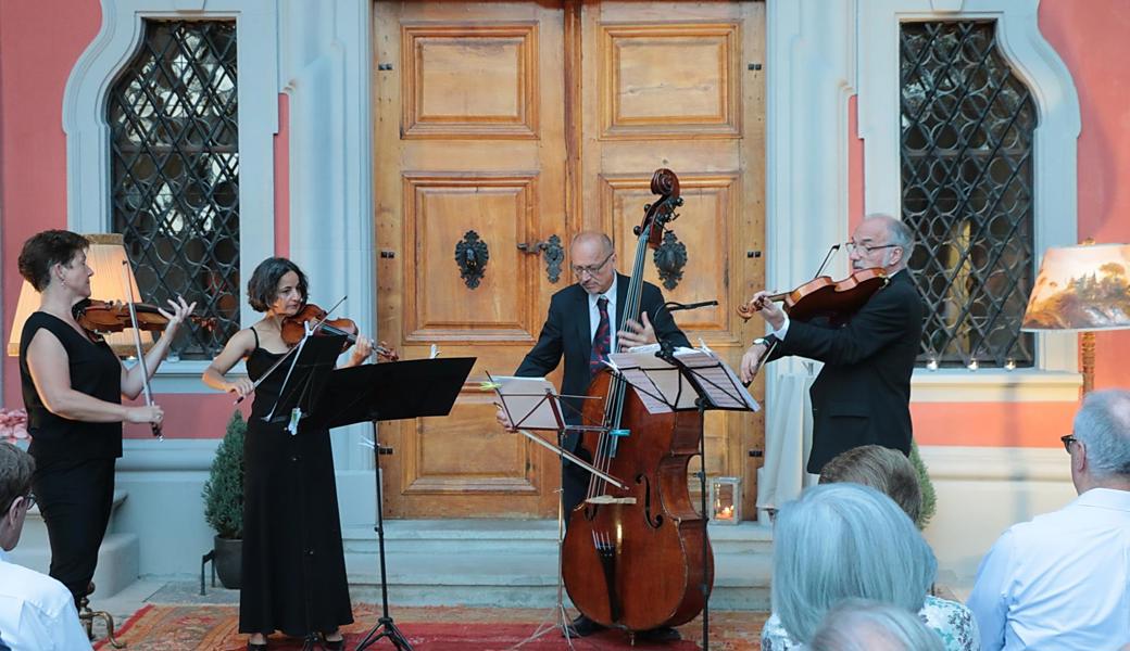 Unterhaltungsmusik von Mozart bis Strauss mit dem Wiener Salon Ensemble (von links): Elisabeth Harringer Pignat, Ilaria Sieber-Pedrotti, Josef Niederhammer und Johannes Gürth.  