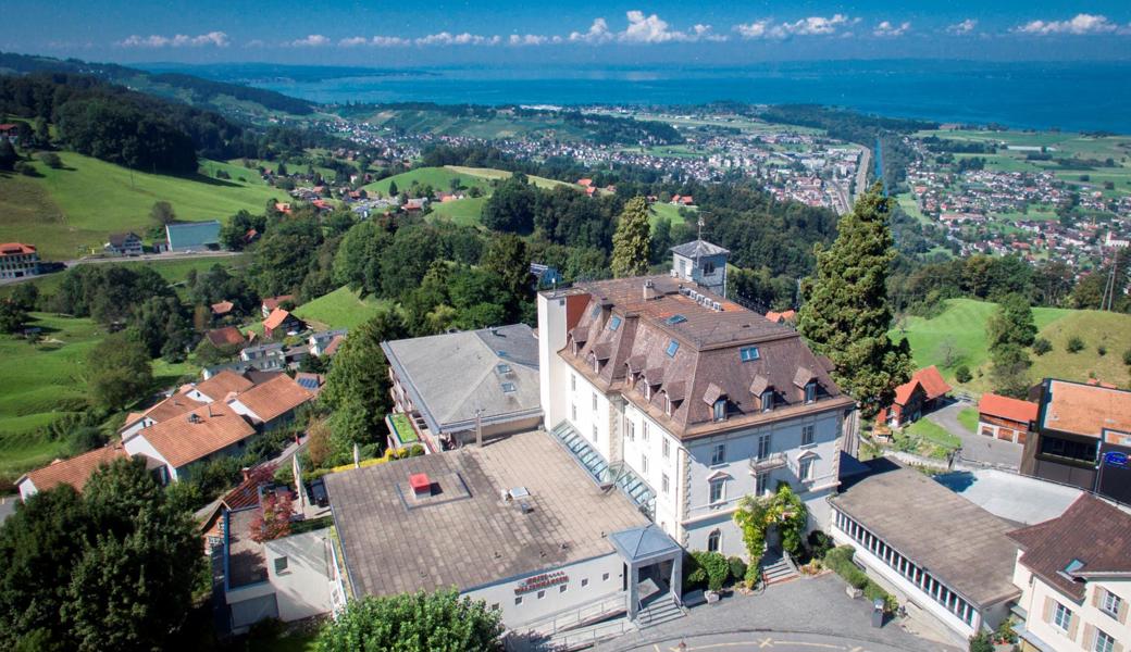 Blick auf Walzenhausen und den Bodensee.