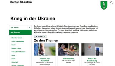 Ukraine-Krieg: Kanton stellt Webseite für Bevölkerung und Flüchtlinge online