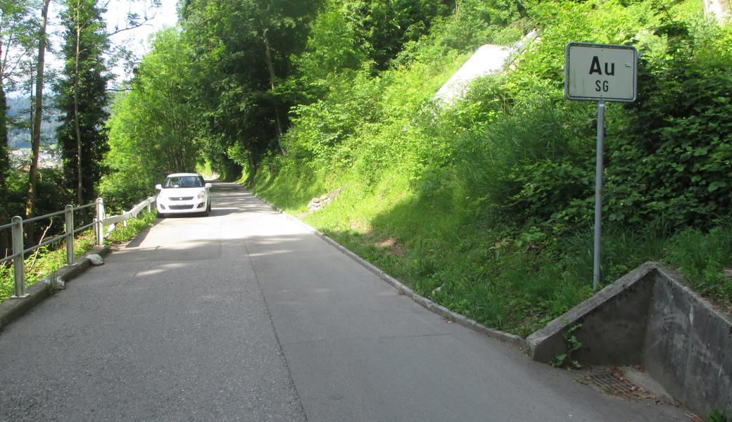 Wegen Bauarbeiten am Reservoir Meldegg (links der Ortstafel) bleibt die Strasse Au- Walzenhausen bis zum 11. Juni gesperrt.