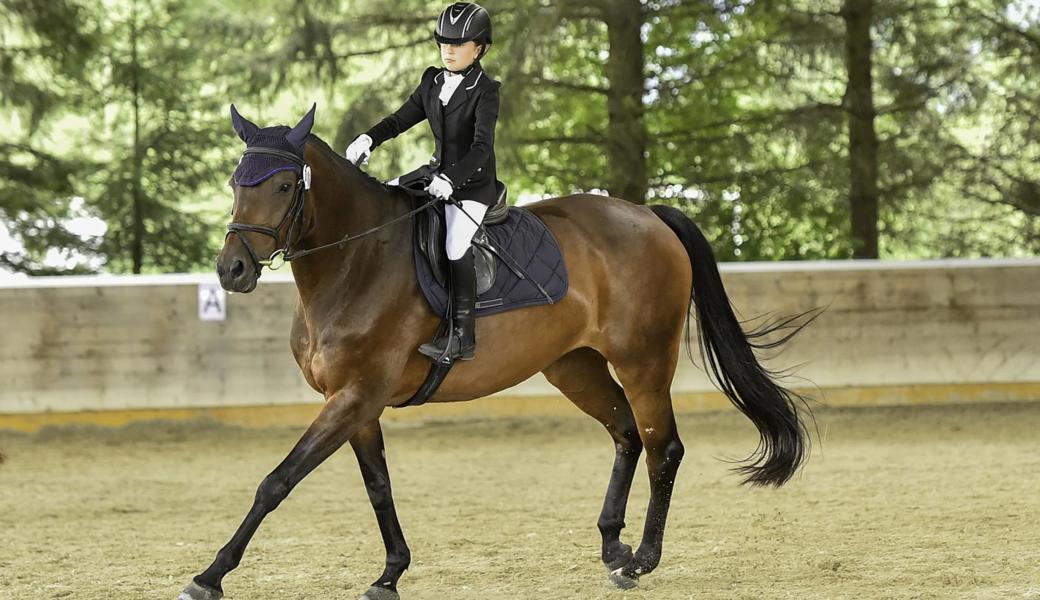 Die neunjährige Natalie Benz vom RV Oberriet zeigte ihre Dressur auf dem Pferd Condia. 