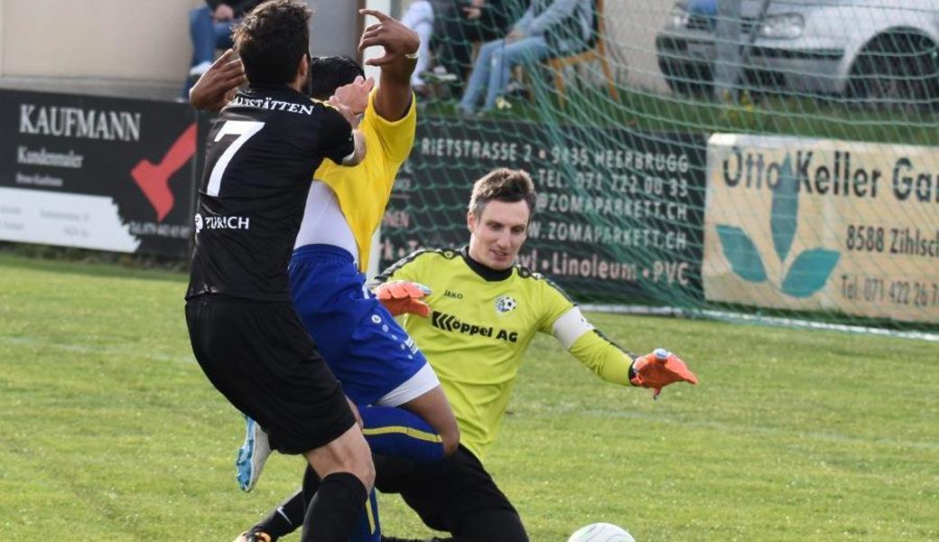 Au-Bernecks Goalie Kevin Jung: Nach drei Spielen ohne Gegentor erstmals wieder bezwungen.