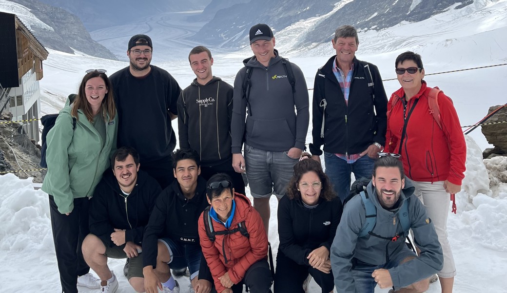 Das Team der Tiziani Haustechnik GmbH auf dem Jungfraujoch
