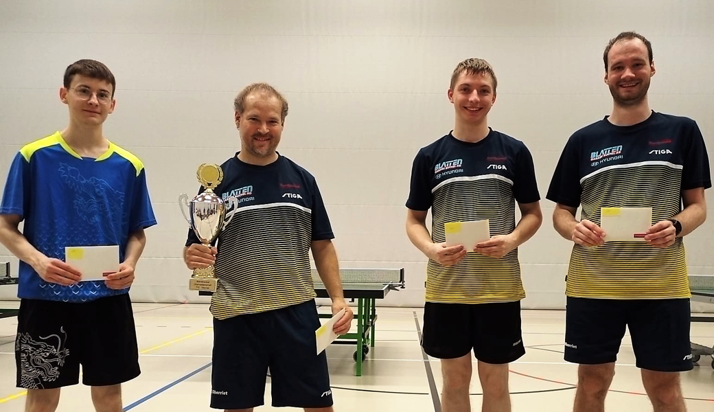 Halbfinalisten der Vereinsmeisterschaft (von links): Dominik Ledergerber (2. Platz), Marcel Ritter (1.), Daniel Köhler und Rafael Schmid (3.)