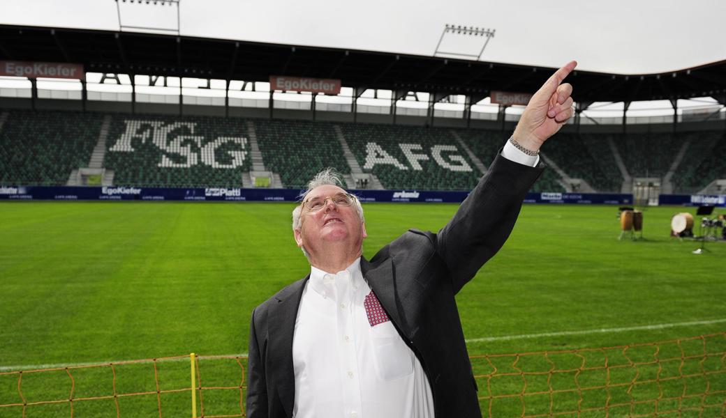 Hauptaktionär und Namenssponsor: Edgar Oehler im St. Galler Fussballstadion, das die ersten zehn Jahre AFG Arena heisst.