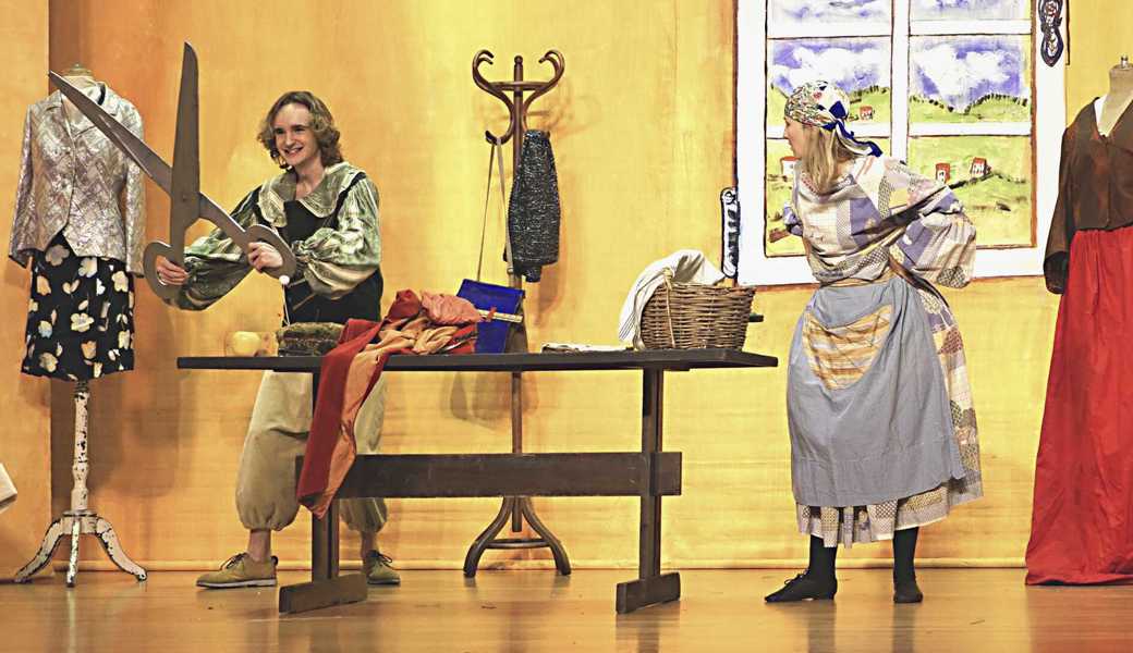 Das tapfere Schneiderlein auf Fliegenjagd.  Das tapfere Schneiderlein auf Fliegenjagd.