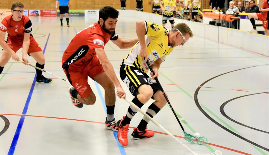 Pascal Frei (rechts) behauptet den Ball im sonntäglichen Heimspiel gegen die Vipers.