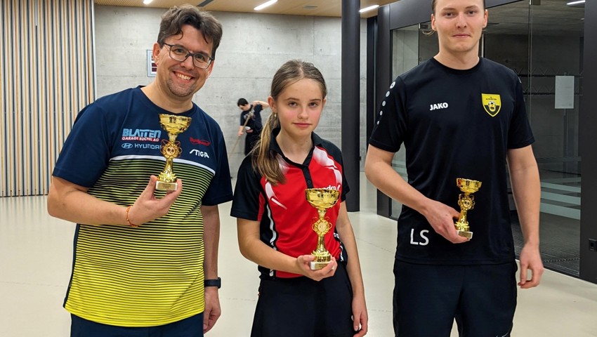 Das Podest des Einzel E (von links): Daniel Schaffner, Julia Gajewska und Luc Savoie.