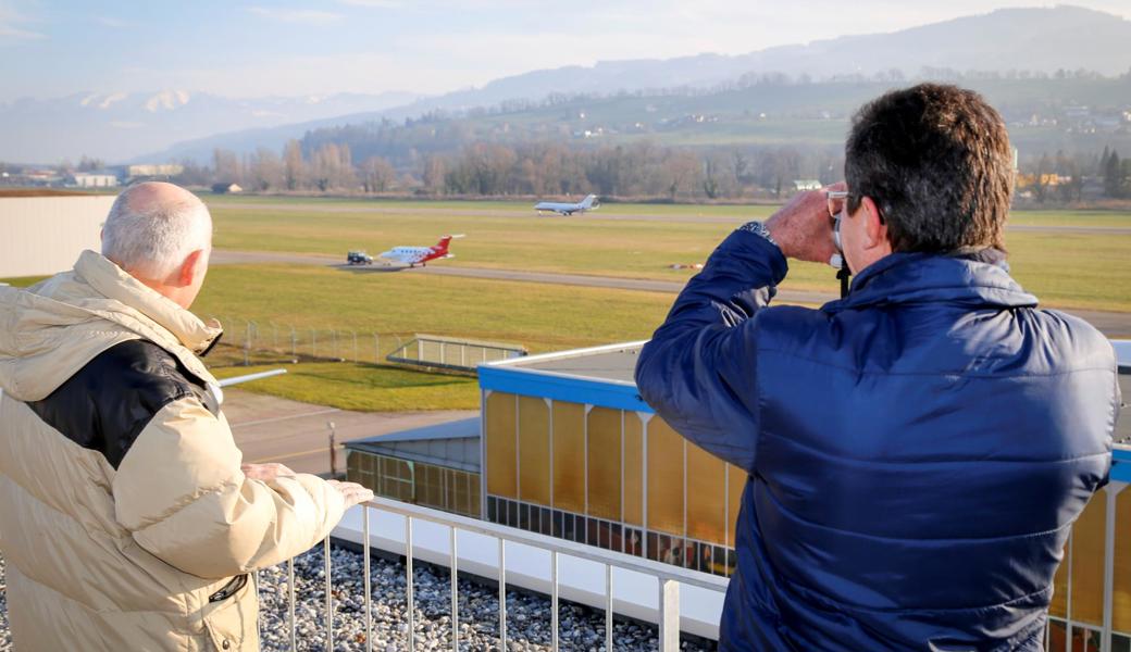 Während des WEF in Davos landen am Airport in Altenrhein zwischen 300 und 400 Flugzeuge. Auf der Terrasse des Fliegermuseums sind diese besonders gut zu beobachten.  