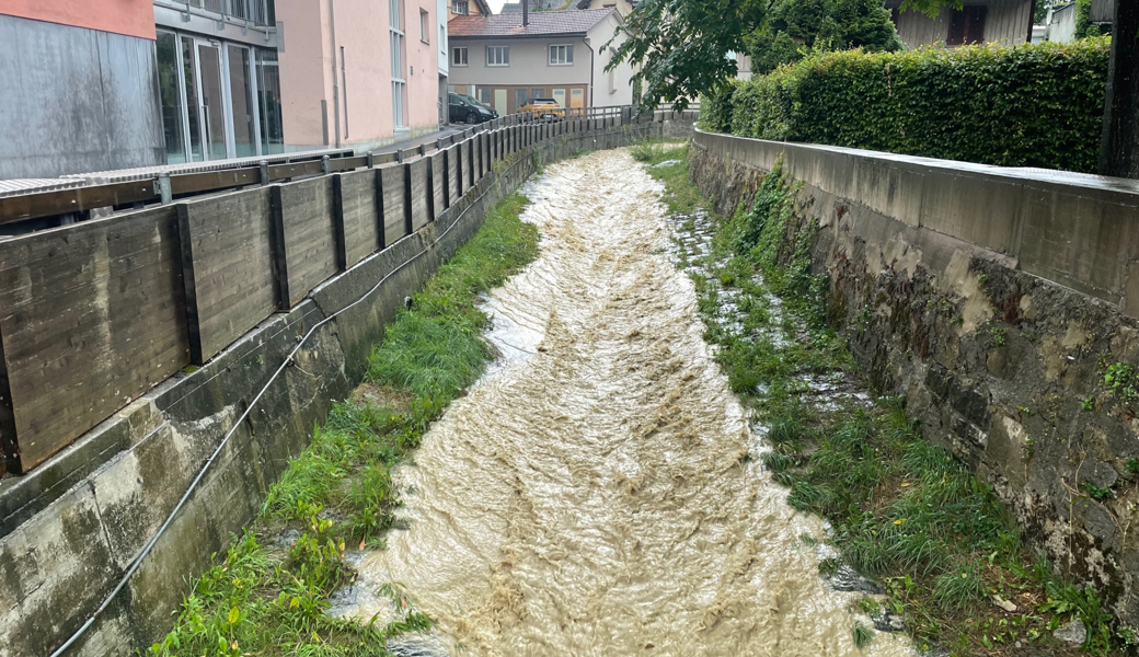 Der Stadtbach in Altstätten wurde am Freitagnachmittag von grossen Wassermengen verschont.
