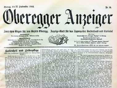 Die historischen Ausgaben des «Oberegger Anzeiger» gehen online