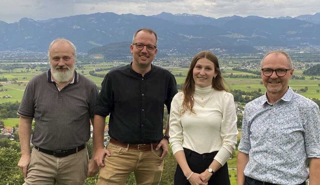 Die FDP Eichberg tritt mit vier Kandidierenden zu den Gemeindewahlen an (v.l.): Patrik Steiger, Eddy Kisslig, Jasmin Brülisauer und Marcel Dürr.  Bild: pd