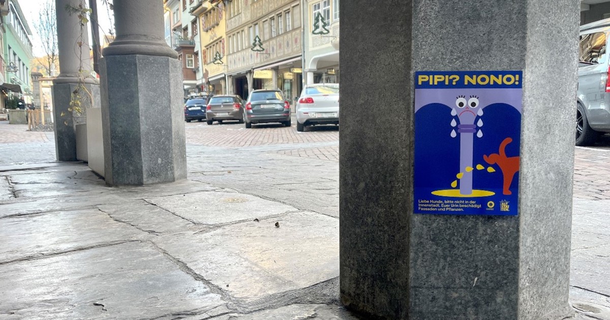 Mit Plakaten gegen wild pinkelnde Hunde «PipiPausen bitte im Grünen