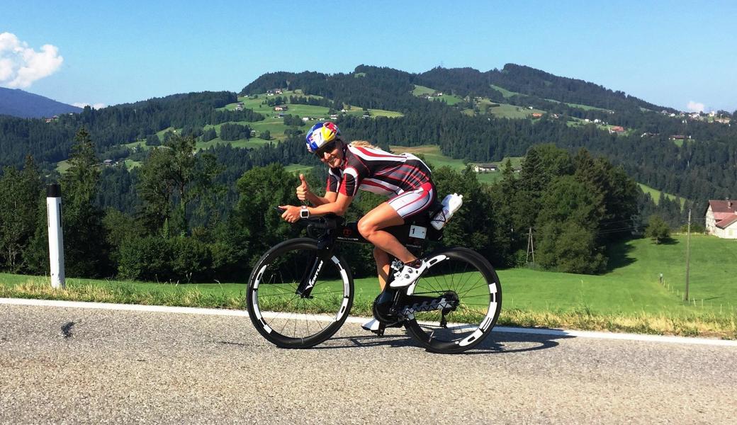 Natascha Badmann bei der Streckenbesichtigung in Vorarlberg.