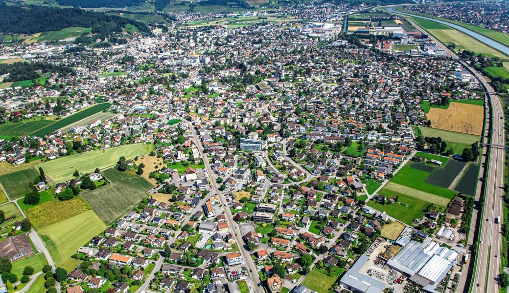 Widnau aus der Vogelperspektive.