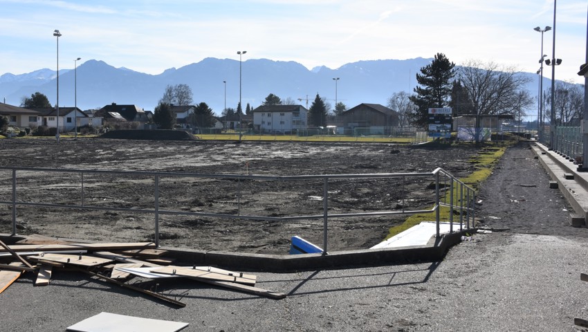 Das neue Clubhaus des FC Au-Berneck 05 entsteht auf einem Teil des bisherigen Hauptplatzes. Dieser wird dafür verschoben.