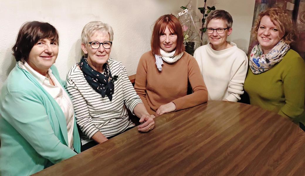 Dieses Team leitet den Rüthner Kirchenchor (v. l.): Dirigentin Gertrud Längle, Maria Büchel, Christel Auer, Präsidentin, und Organistin Barbara Koller sowie Yvonne Pineda als neue Aktuarin. 