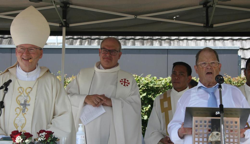 Hauptverantwortlich für das Kapellfest: Bischof Benno Elbs (l.) und Präsident Martin Frei (ganz rechts).