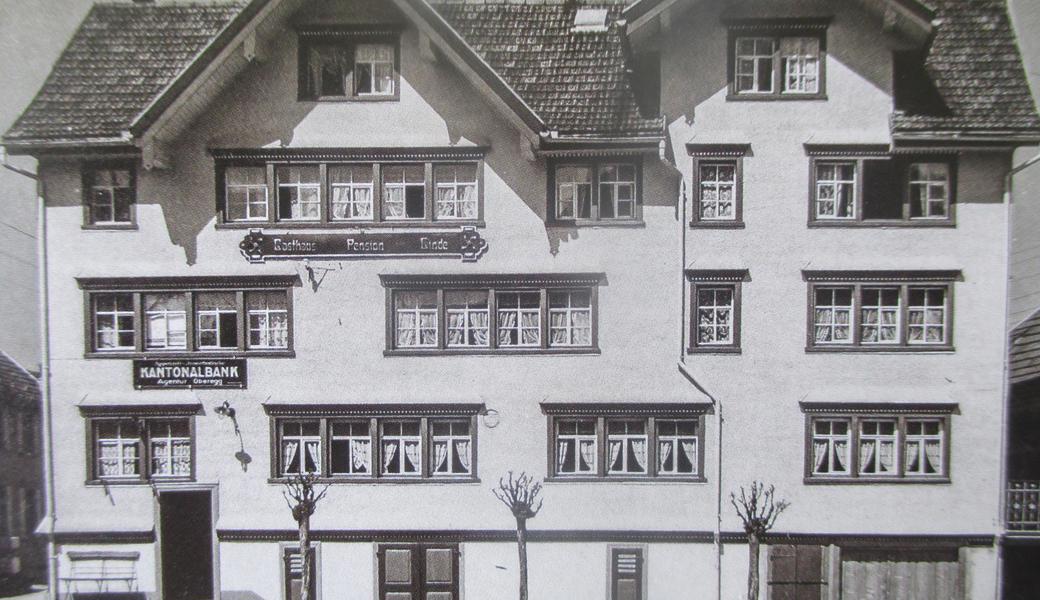 Die Oberegger Filiale der Innerrhoder Kantonalbank befand sich bis 1962 in der «Linde» am Kirchplatz. Das Haus wurde später abgebrochen und durch das heutige Pfarreiheim ersetzt.